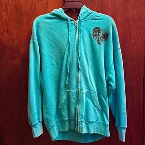 Victoria Secret - Pink zip up hoodie. Size Small